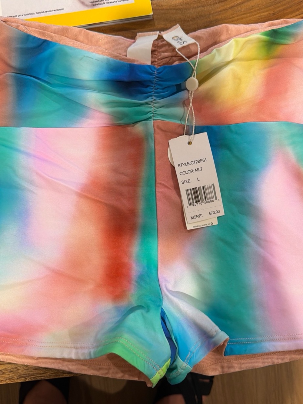 Multicolor reversible Tie-Dye Swim Bikini Bottoms - Pastel Rainbow